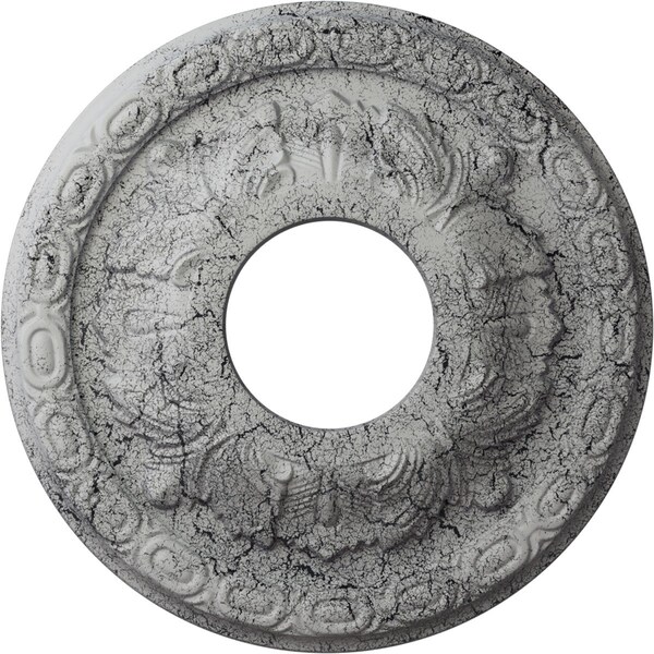 Ekena Millwork Leaf Medallion (Canopies up to 4 3/4"), 11 3/8"OD x 3 5/8"ID x 1 1/8"P, Ultra Pure White Crackle CM11LFUWC - main